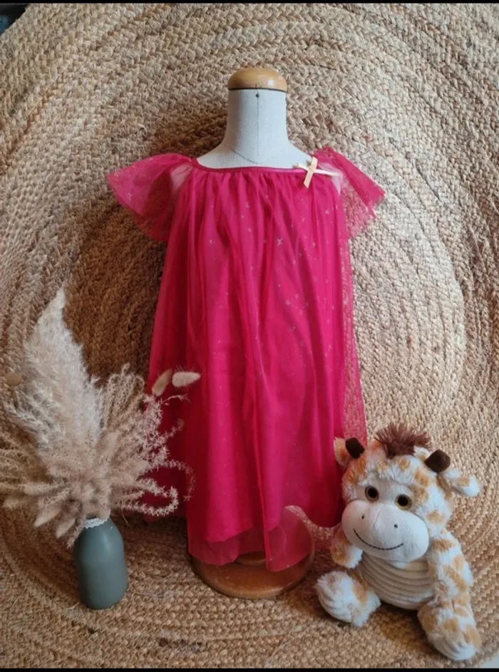 Jolie robe rose à motifs étoiles fille tex 36 mois