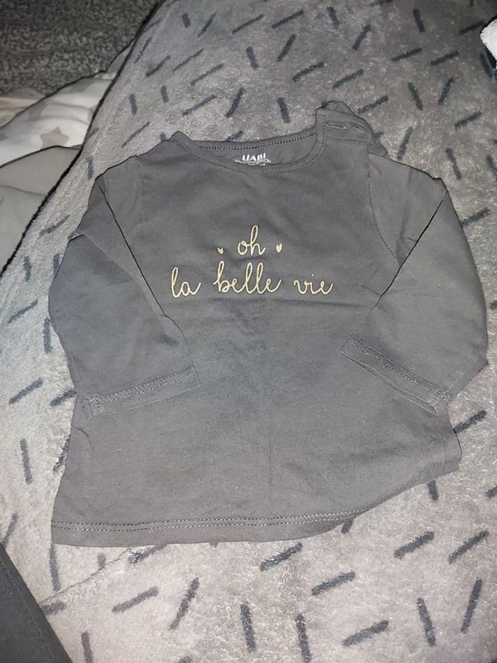Tshirt manches longues taille 63/69cm 6 mois kiabi - photo numéro 2