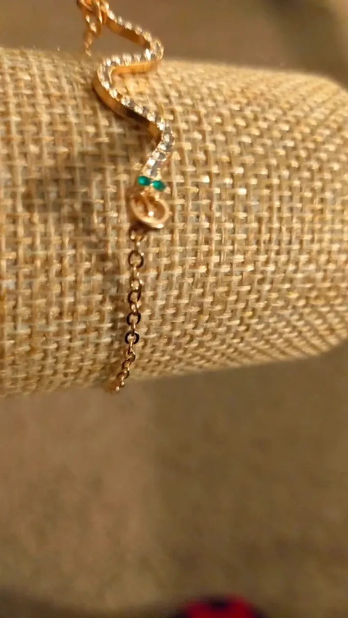 Bracelet forme de serpent doré, femme - photo numéro 5
