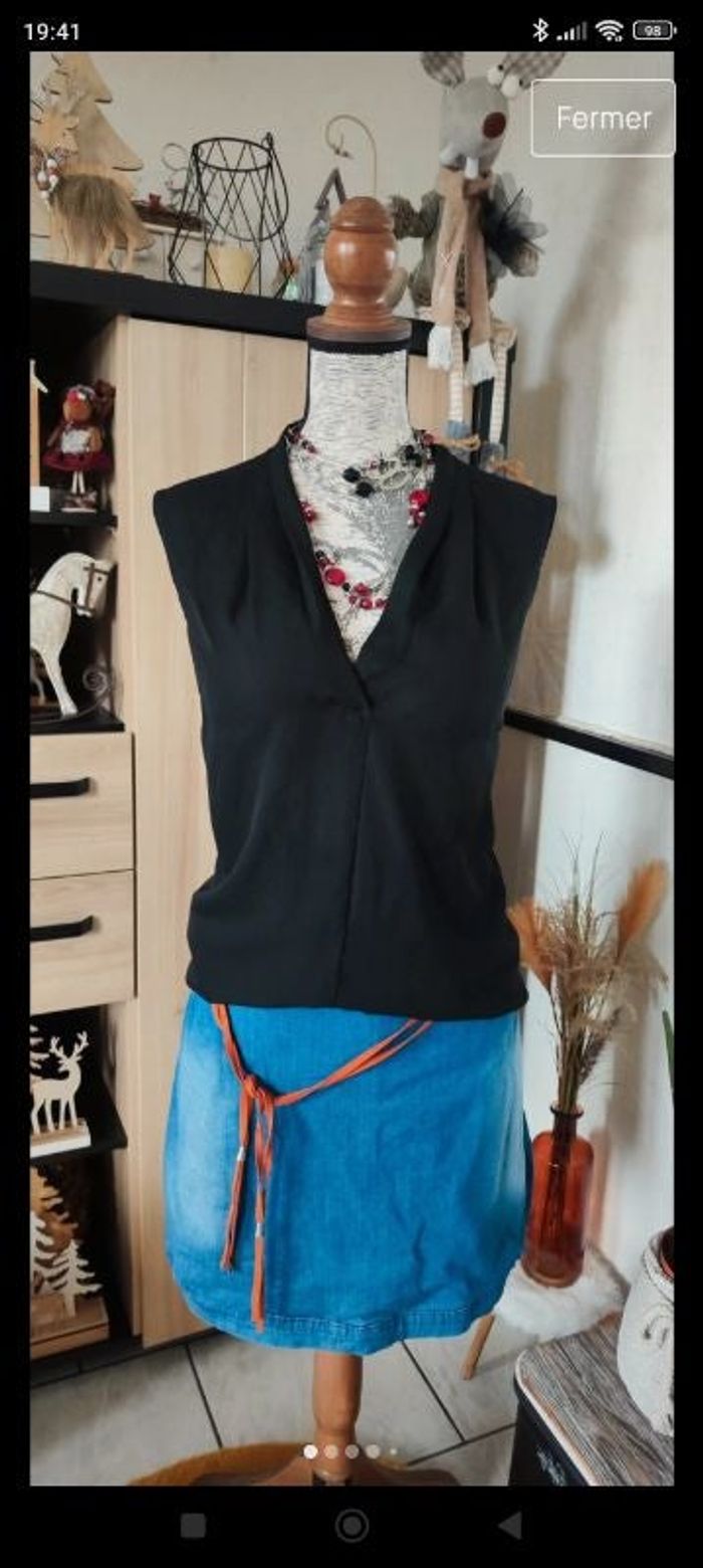 Superbe haut top blouse neuf tunique noir