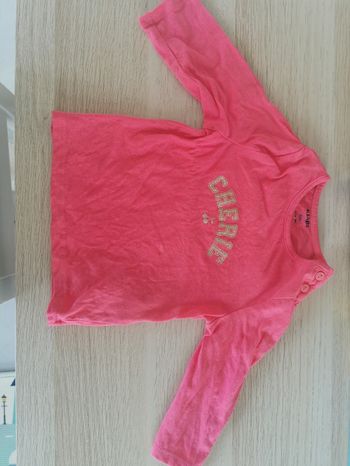 T shirt manches longues rose