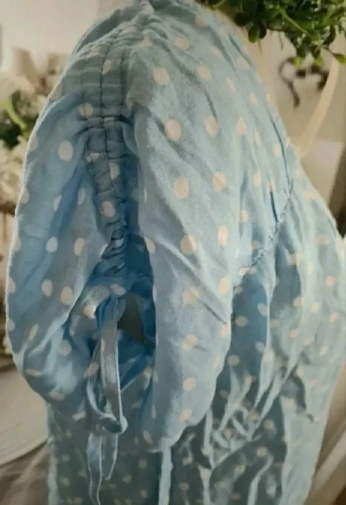 Blouse bleu ciel pois blanc Pimkie Taille M Neuve - photo numéro 3