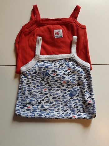 Lot 2 bodies bretelles Absorba