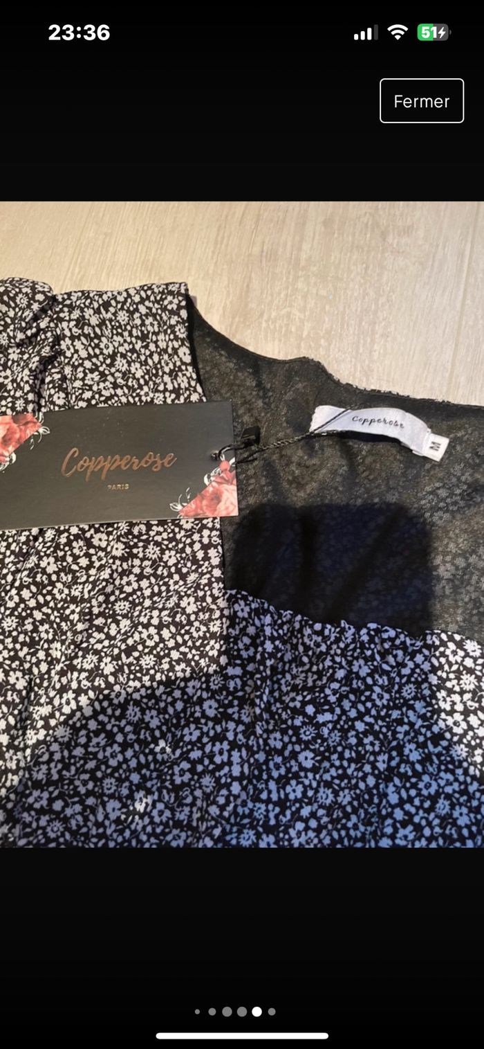 Robe mousseline à fleurs neuve taille M - photo numéro 5