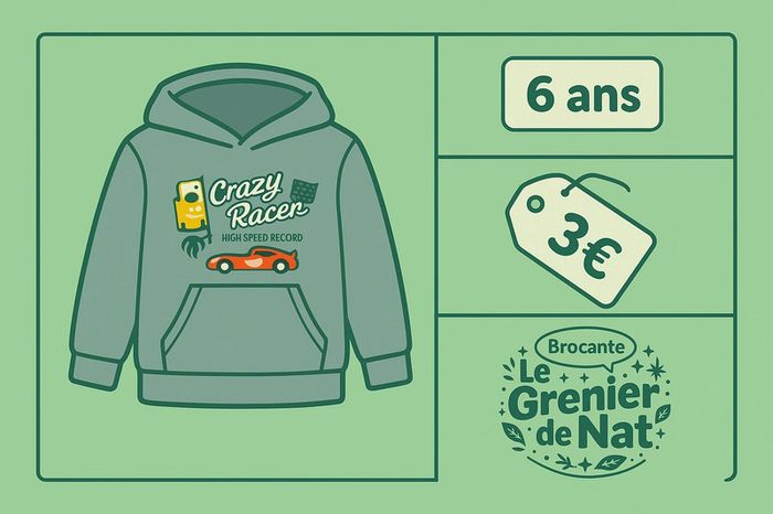 Sweat a capuche gris taille 6 ans