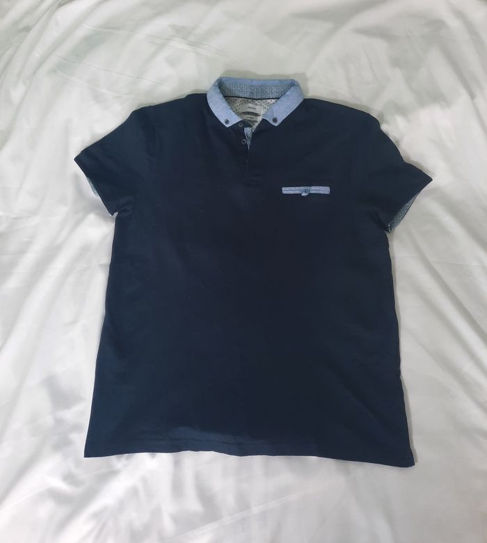 Polo homme Jules marine col contraste - Taille L - photo numéro 2