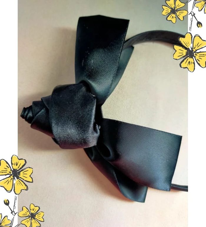 Serre-tête noir élégant avec nœud en satin façon rose – Style chic intemporel - photo numéro 10