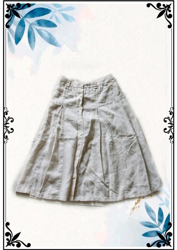 Jupe blanche et beige 100% lin taille S/36