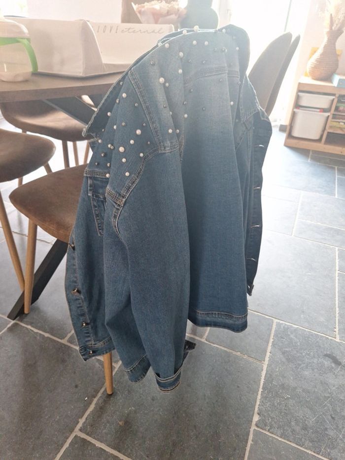 Veste jeans perles - photo numéro 3