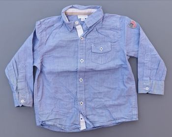 Chemise ML bleu 3 ans garcon vertbaudet