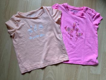 lot 2 Tee-shirts fille 18 mois