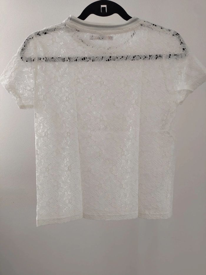 House t-shirt dentelle blanc M - photo numéro 4