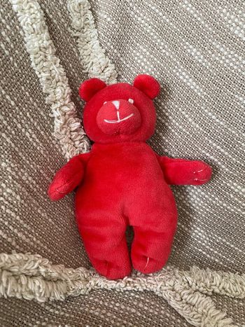 Peluche doudou 15cm grain de blé ours rouge très bon état
