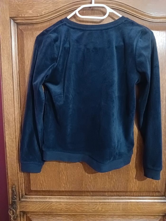 Sweat velours bleu flocon H&M 10 ans Noël - photo numéro 3