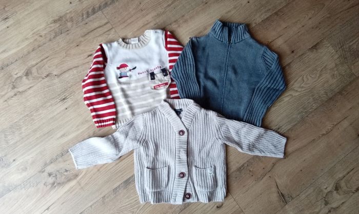 Lot de 3 pulls gilet sweat bébé garçon 24 mois