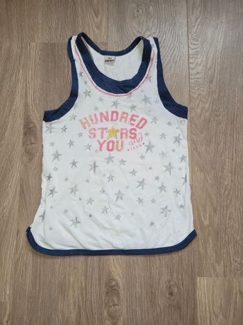 Top dos nageur blanc à motifs étoiles