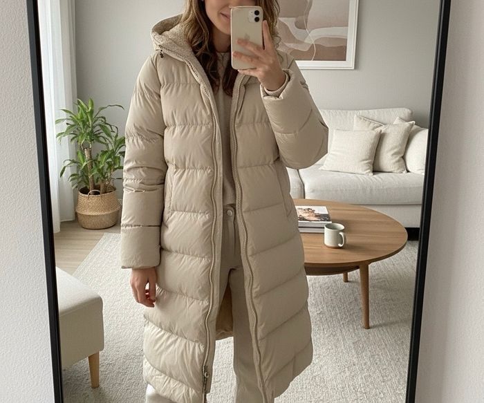 Doudoune longue réversible