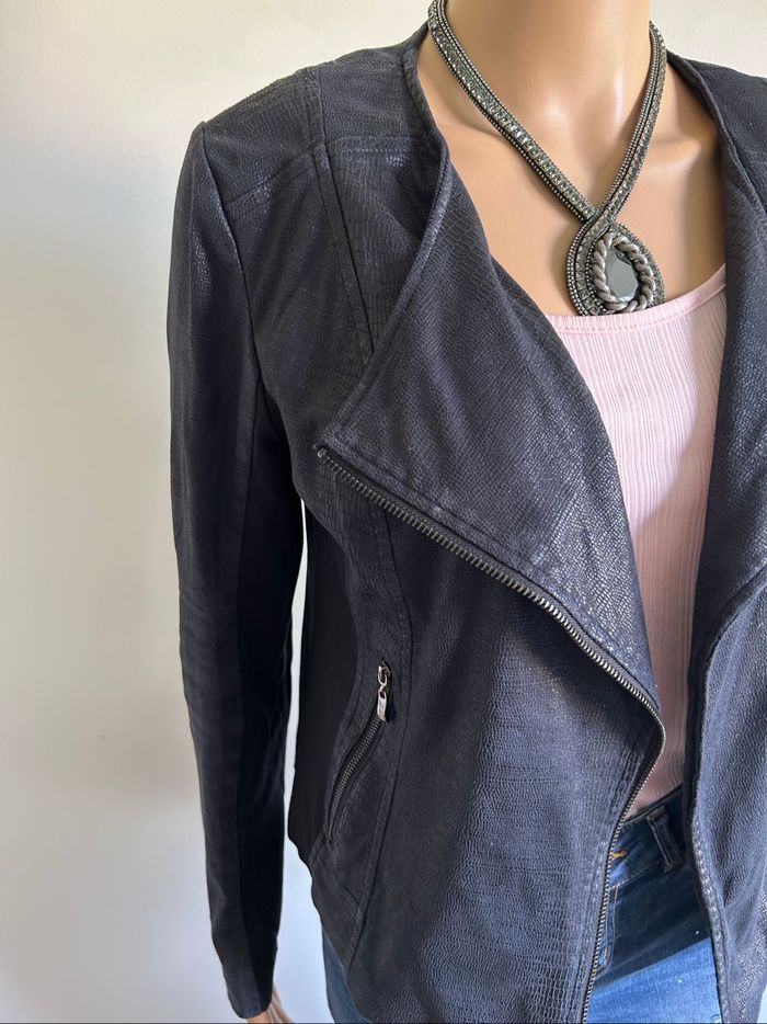 Veste noire bi matière LPB Woman taille S TBE - photo numéro 5