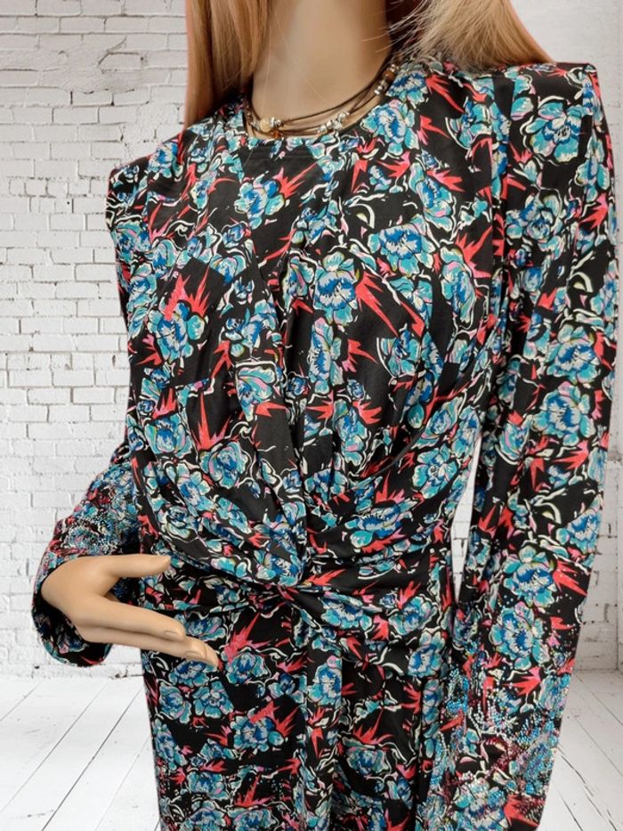 Zadig & Voltaire Robe Radar Thunder Strass Soie Noir * Taille L * - photo numéro 5