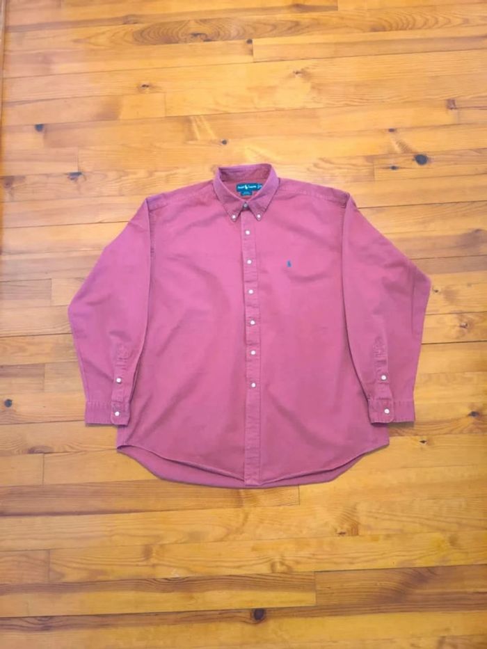 Chemise Ralph Lauren - Blake 100 % Cotton - Logo brodé marine - Bordeaux - Taille XXL - photo numéro 3