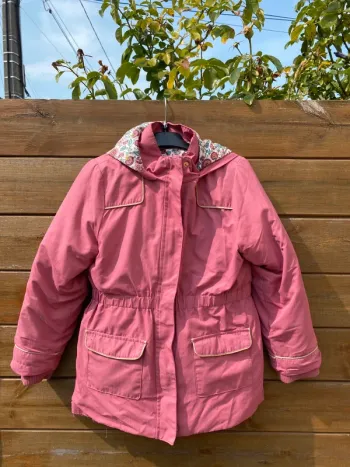 Manteau blouson parka rose fille sergent major 9 ans fleurs