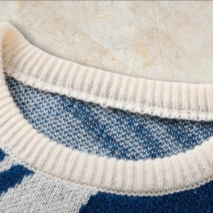 Knit Spiral Sweater Y2K Vintage Oversized 90s Taille M – Crewneck Old School Americain Streetwear - photo numéro 3