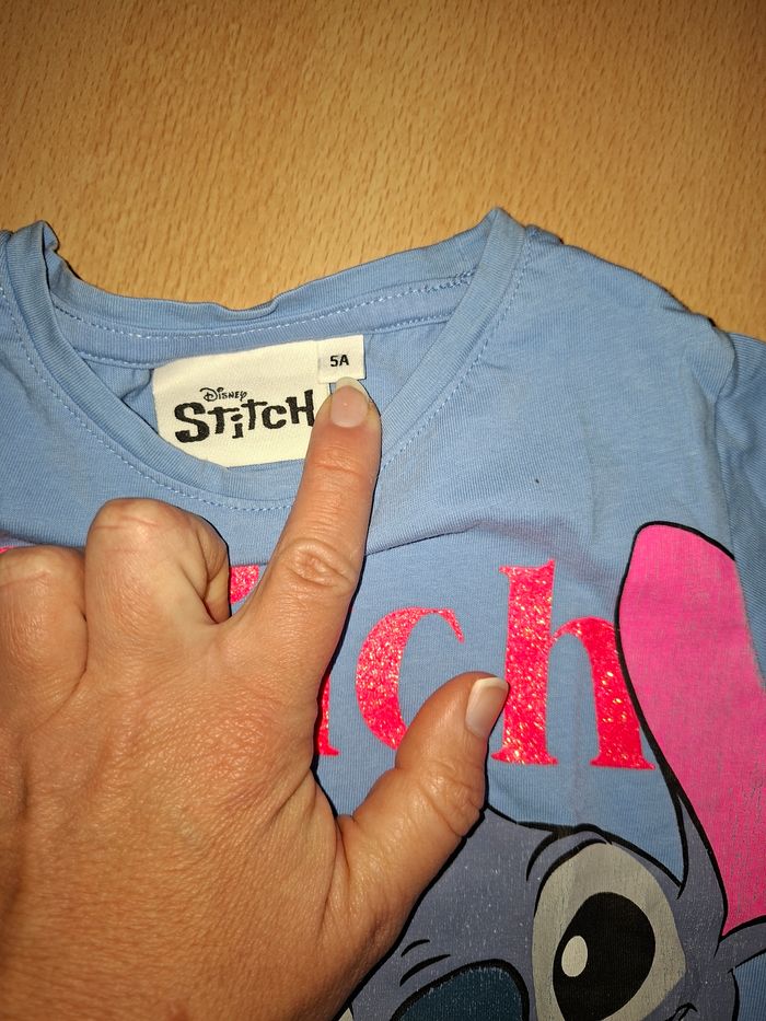 Tee-shirt manches longues stitch 5 ans - photo numéro 3