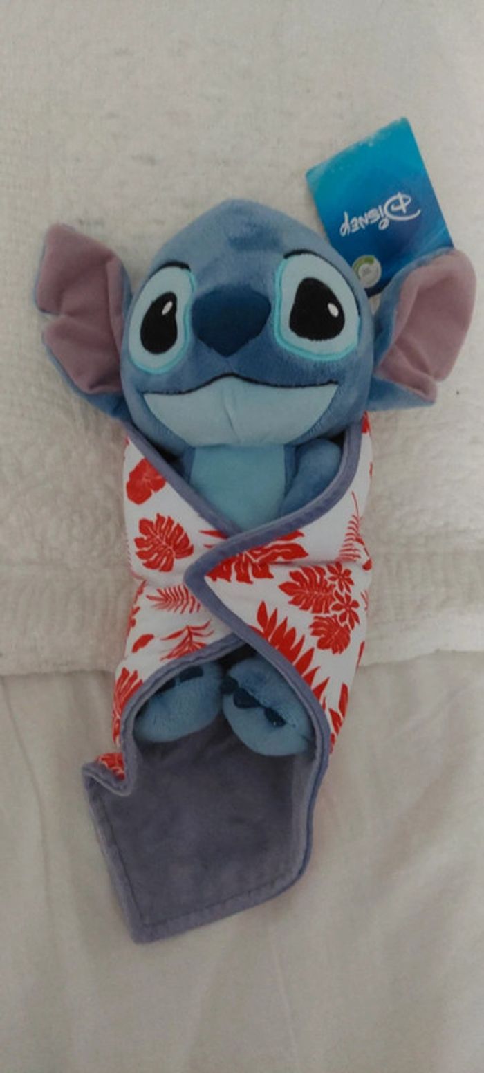 Peluche Stitch bleu avec couverture 25 cm - photo numéro 7
