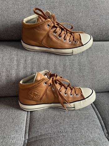 Converse cuir marron camel 39 très bon état 