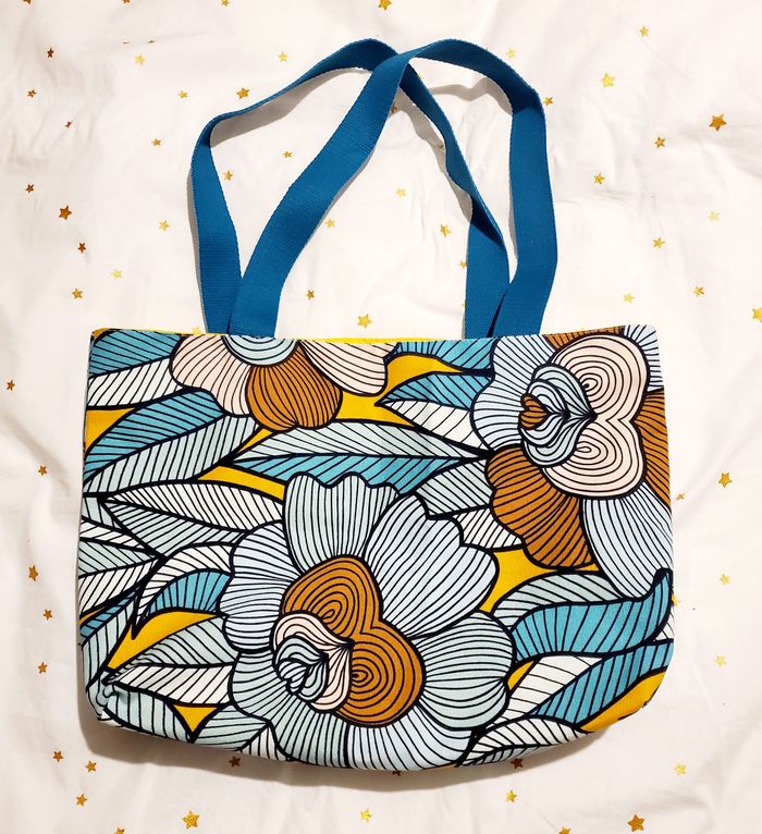 Tote Bag Petite Taille - Bleu/Jaune