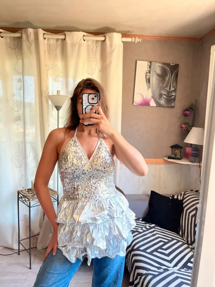 Top à sequins Ibiza Summer western coachella bohème champêtre country western - photo numéro 4