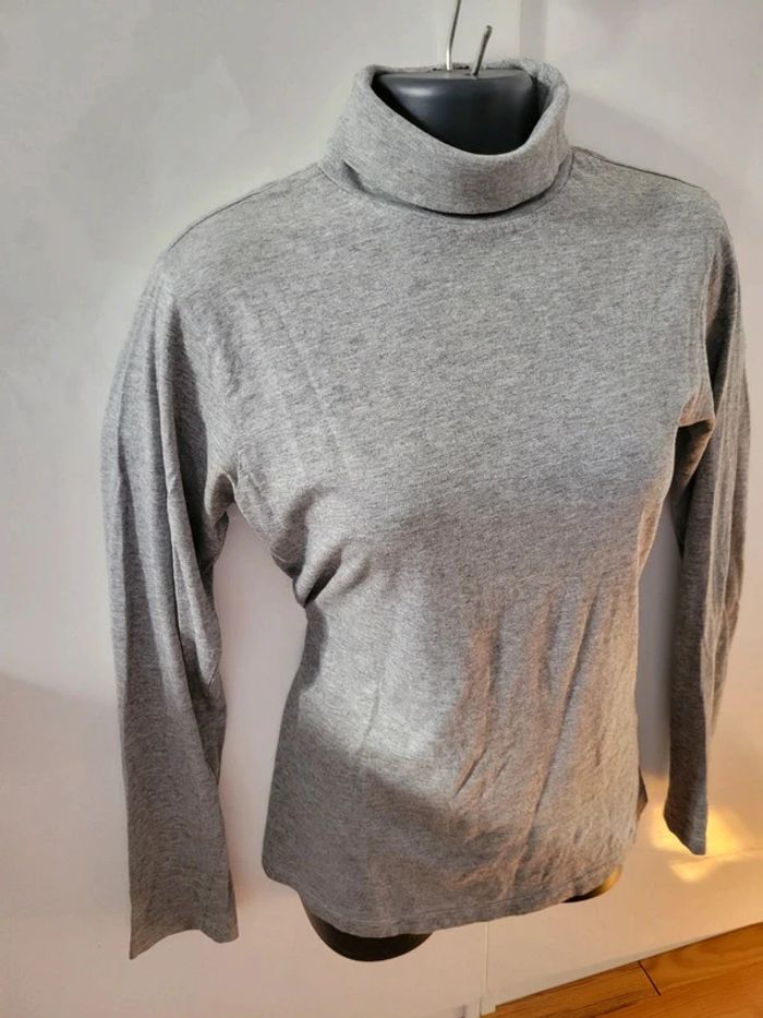 Tee shirt col roulé gris CFK 14 ans ski surf - photo numéro 2