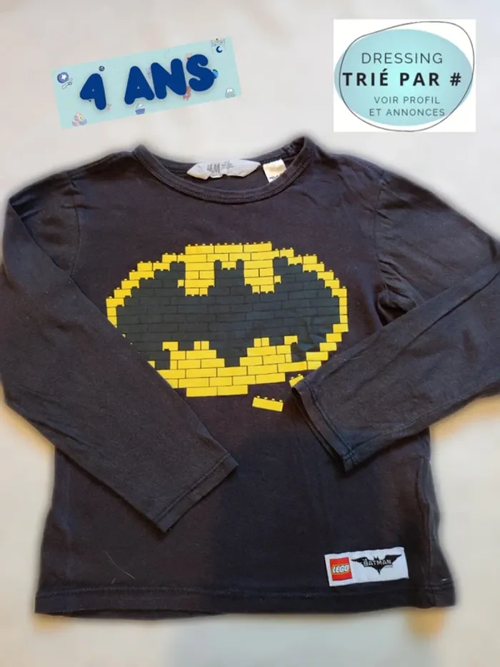 T-shirt manches longues Batman LEGO 4 ans