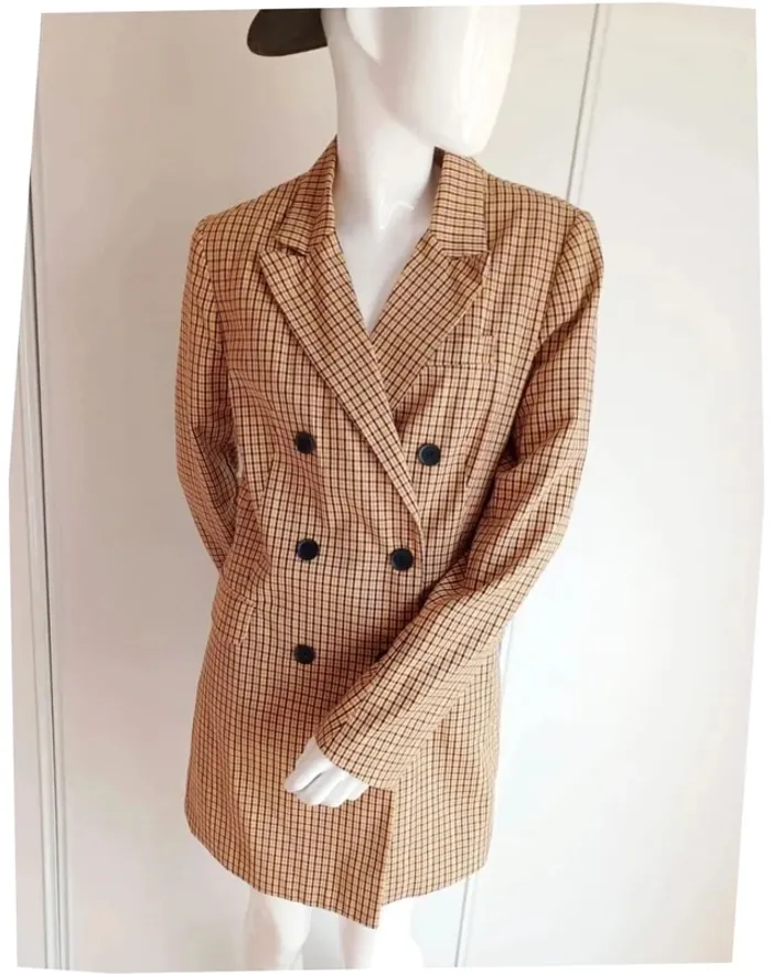 Blazer long à carreaux - photo numéro 3