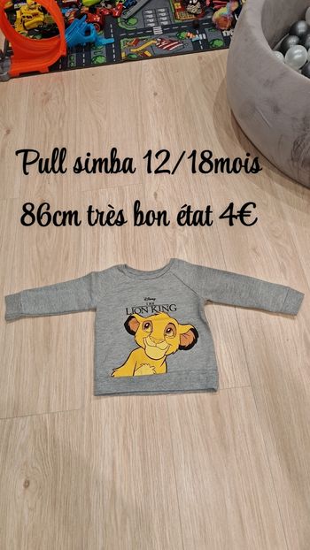 Pull simba 12 18mois 86cm