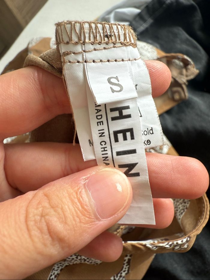 Combishort manches longues marron clair à motifs léopard blanc Shein taille 36 S - photo numéro 7