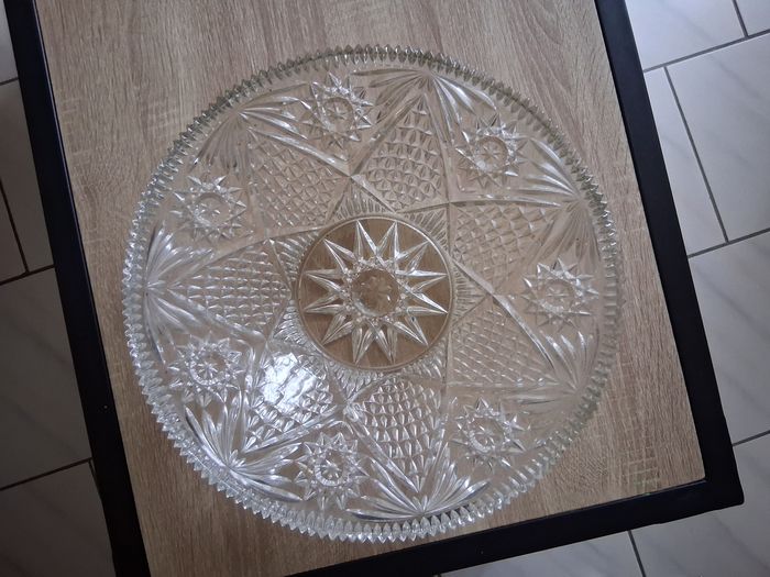Plat de service en verre décoré - photo numéro 2