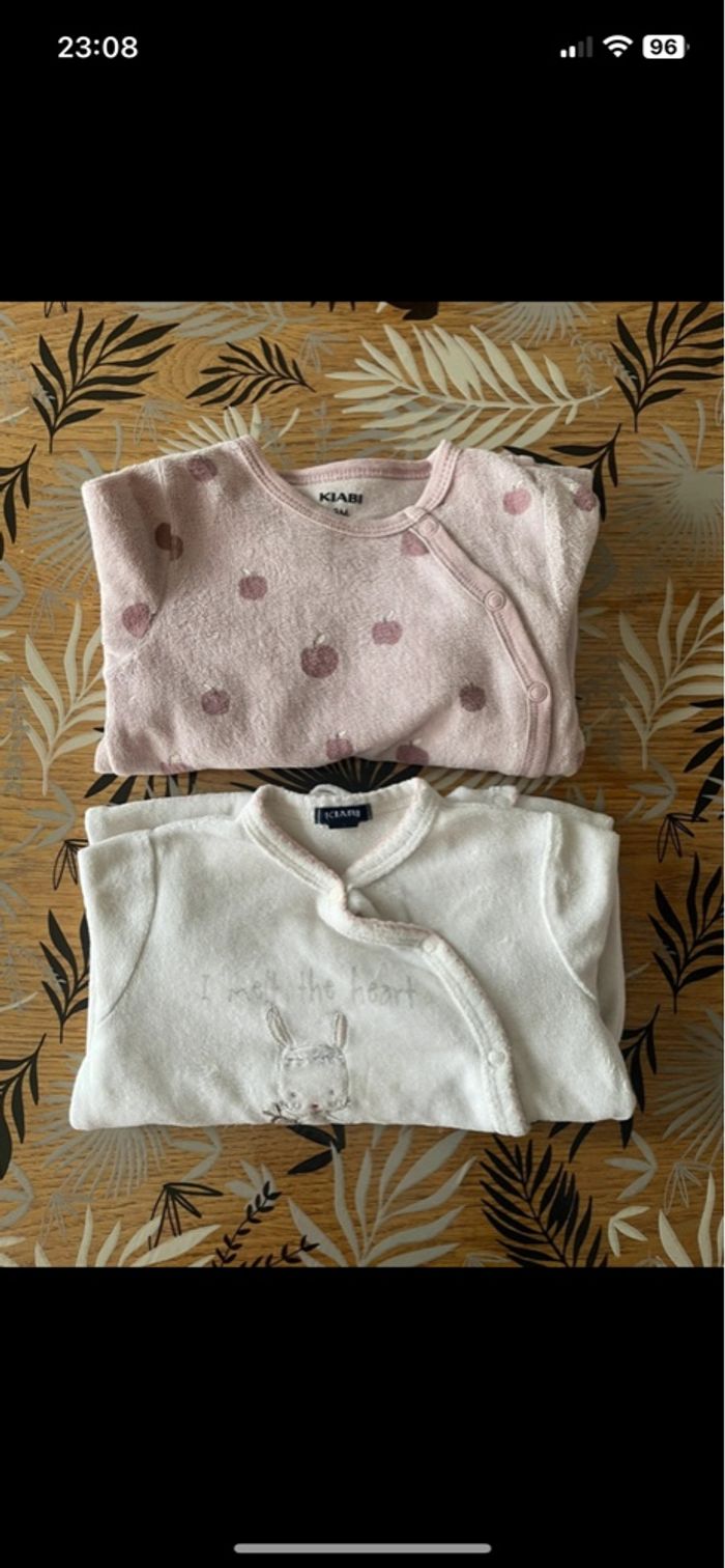 Lot de 2 pyjamas d’hiver croisés kiabi bb 3 mois