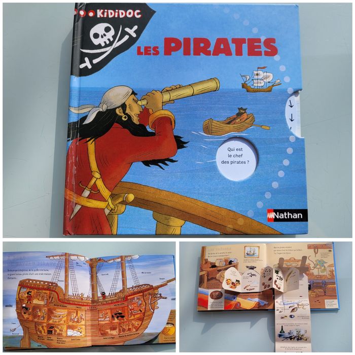 Livres animé à tirettes Kididoc : Les Pirates, Les Chateaux-Forts,  L'eau et Au fil des saisons - photo numéro 4
