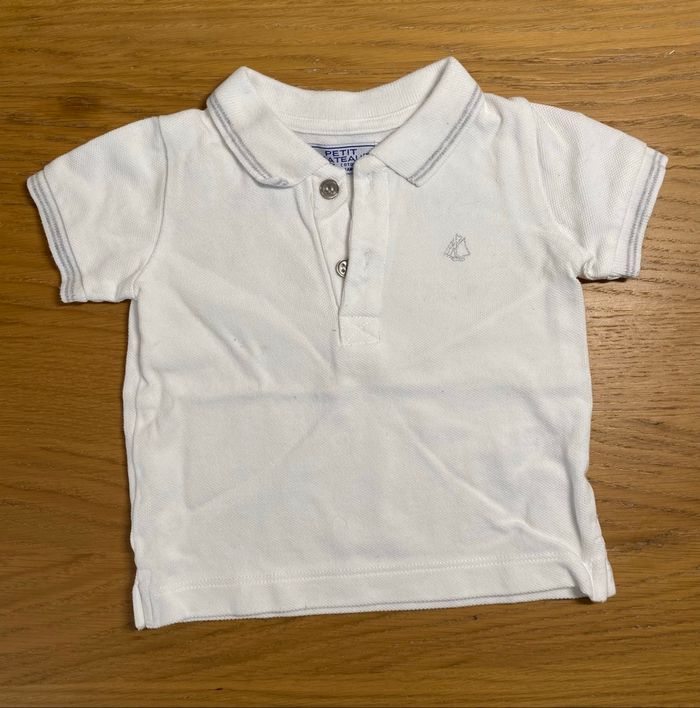 Petit Bateau Polo blanc Taille 12 mois - photo numéro 2