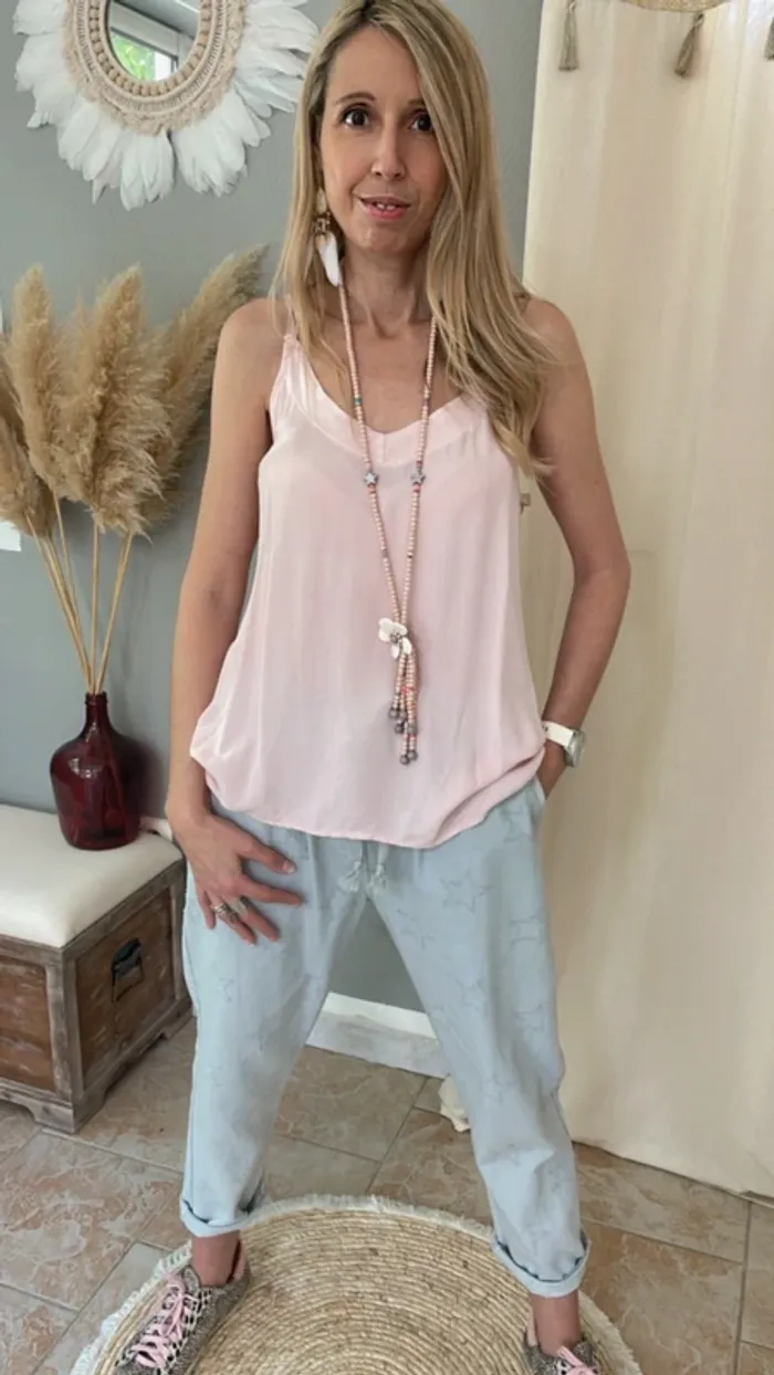 Débardeur rose poudré bretelles réglables taille unique - photo numéro 7