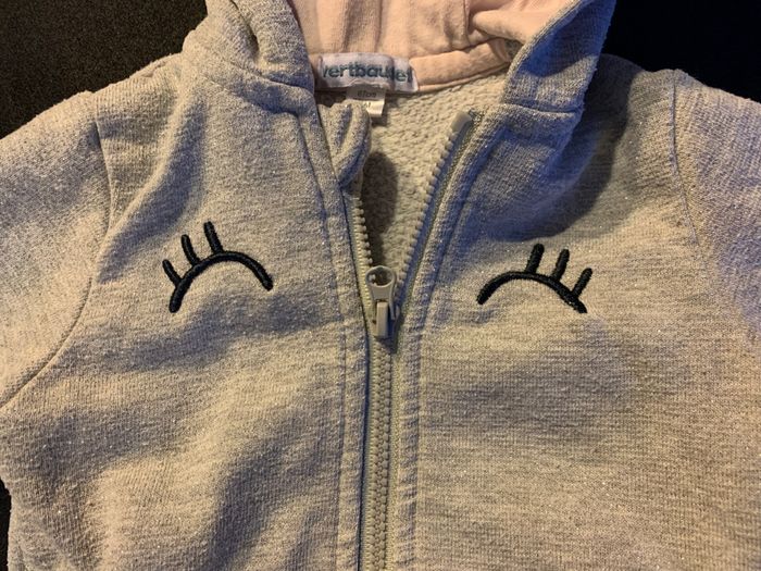 Sweat à capuche fille 6 mois paillettes Verbaudet - photo numéro 5