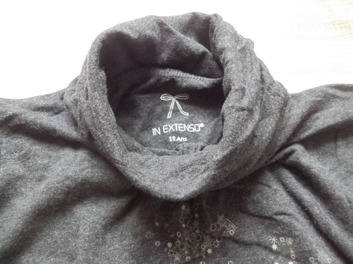 Sous-pull anthracite flocon In Extenso 12 ans - photo numéro 3