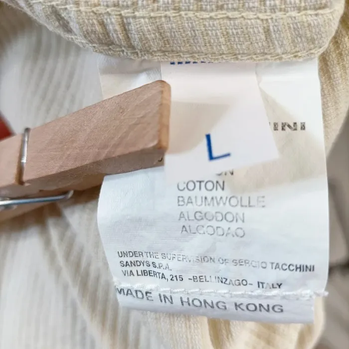 Chemise beige Sergio Tacchini vintage – 100 % coton, manches courtes L A650 - photo numéro 15
