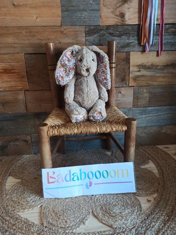 Peluche Lapin gris liberty cotton blue tbe