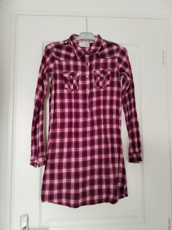 Robe carreaux rose et violets 14 ans XS Le Temps des cerises