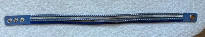 Bracelet bleu roi strass large 3 réglages - photo numéro 2
