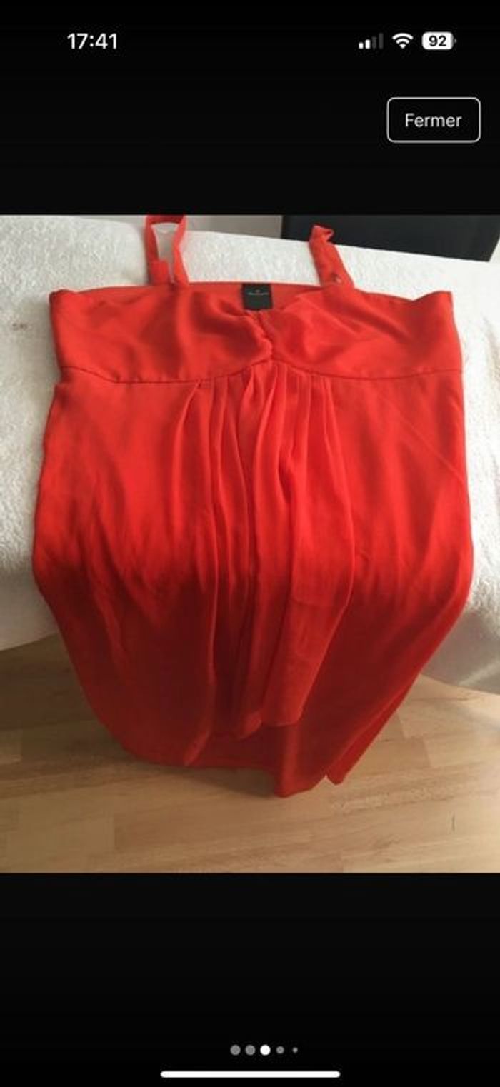Robe longue rouge orangé taille 48 - photo numéro 3