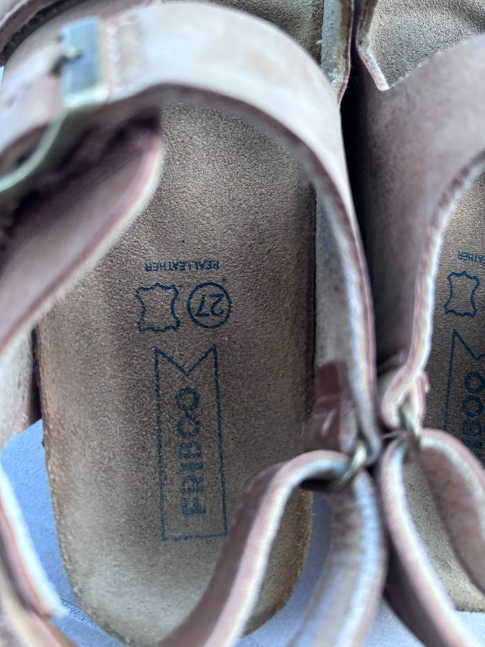 Sandales à scratch friboo marron taille 27 - photo numéro 4