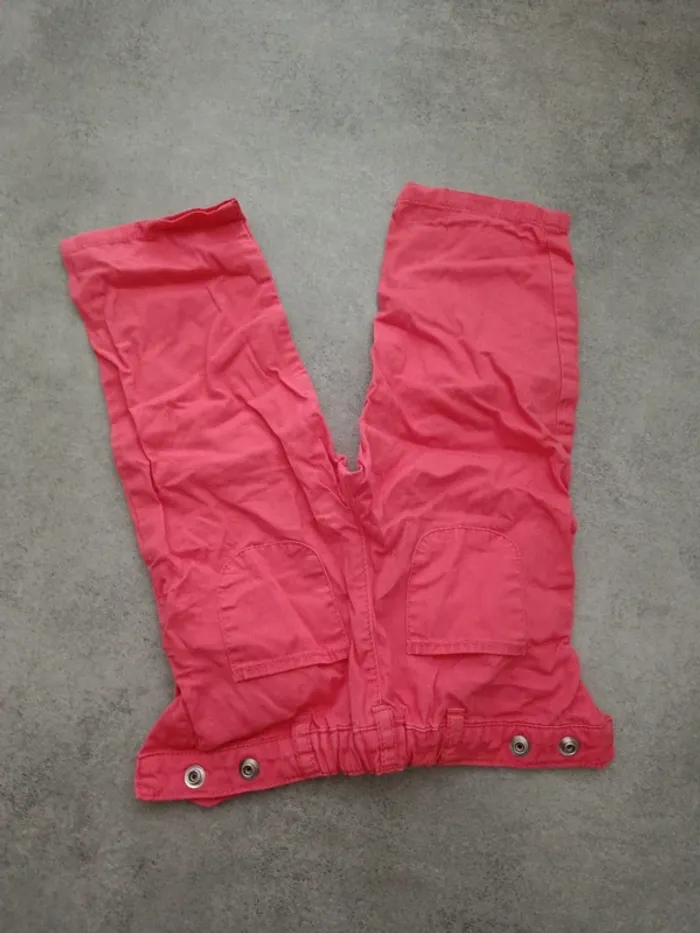 Pantalon rouge petit bateau 74cm avec pressions - photo numéro 2